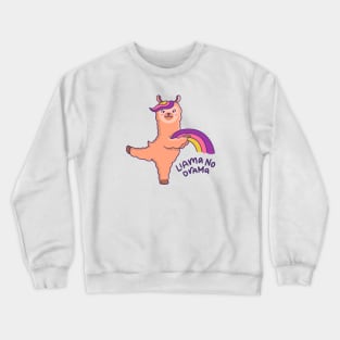 Cute Llama No Drama Crewneck Sweatshirt